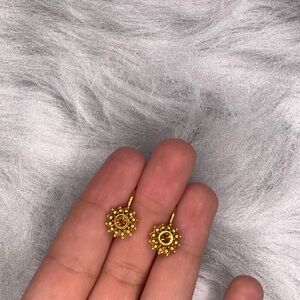 Gold Vintage Sunburst Earrings